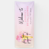 Sie wurde mit rosafarbenem Eis-Brautparty aufgeris Banner (Vertikal)