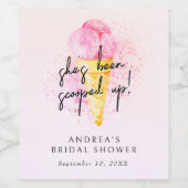 Sie wurde mit rosafarbenem Eiscreme-Brautparty auf Weinetikett (Einzelnes Label)