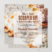 Sie wurde mit Schotter Eiscreme-Herz-Waffel geform Einladung (Vorne/Hinten)