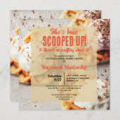 Sie wurde mit Schotter Eiscreme-Herz-Waffel geform Einladung (Vorne/Hinten)