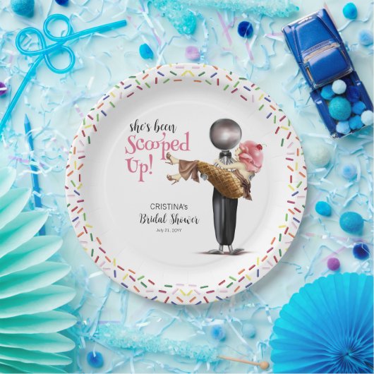 Sie wurde mit Strawberry Ice Creme Bridal vergosse Pappteller (Party)