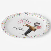 Sie wurde mit Strawberry Ice Creme Bridal vergosse Pappteller (Schrägansicht)