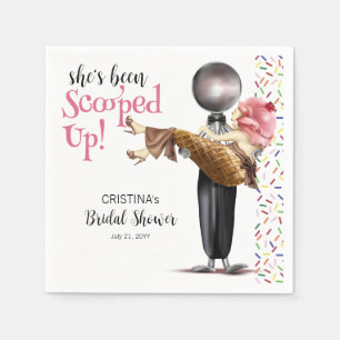 Sie wurde mit Strawberry Ice Creme Bridal vergosse Serviette