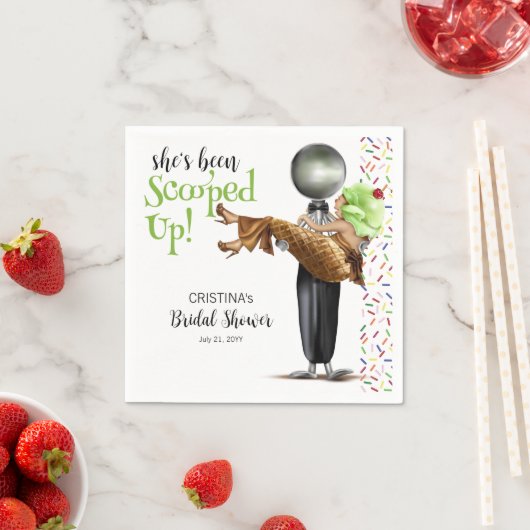 Sie wurde Schokoladeneis aufgezogen Serviette (Beispiel)