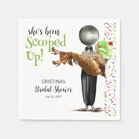 Sie wurde Schokoladeneis aufgezogen Serviette (Vorderseite)