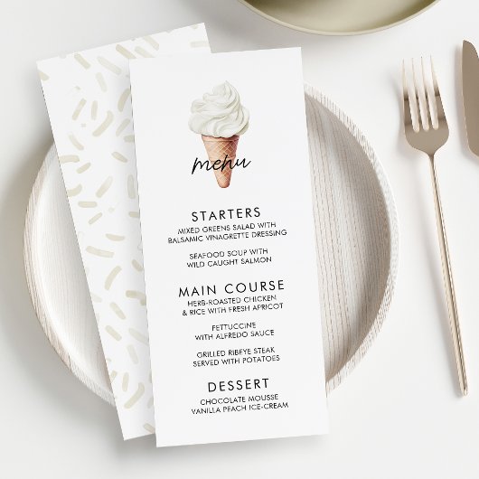 Sie wurde Vanilla-Brautparty aufgedeckt Menükarte