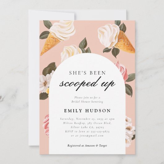 Sie wurde von der Brautdusche erschossen Einladung (Vorderseite)