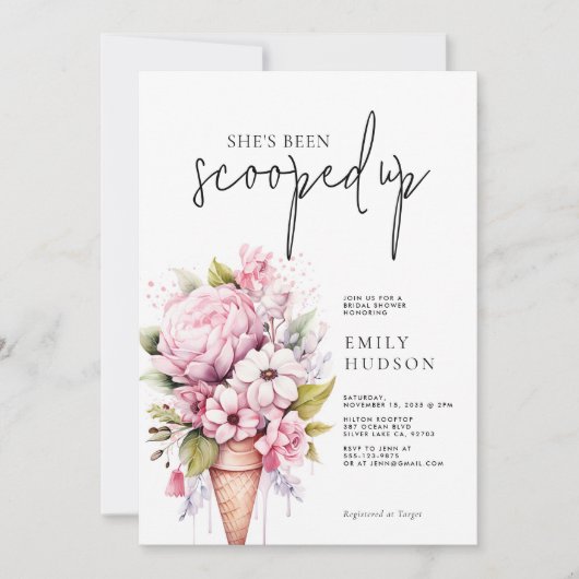 Sie wurde von der Brautdusche erschossen Einladung (Vorderseite)