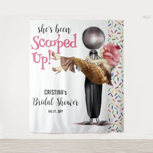 Sie wurde vor Eiscreme-Hintergrund vergossen Wandteppich (Vorderseite)