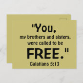 Sie wurden als FREE Galatians 5:13 Verse aufgerufe Postkarte (Vorne/Hinten)