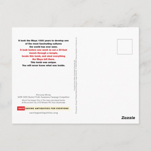 Sie wurden als Postkarte gestohlen (Guatemala) (Rückseite)