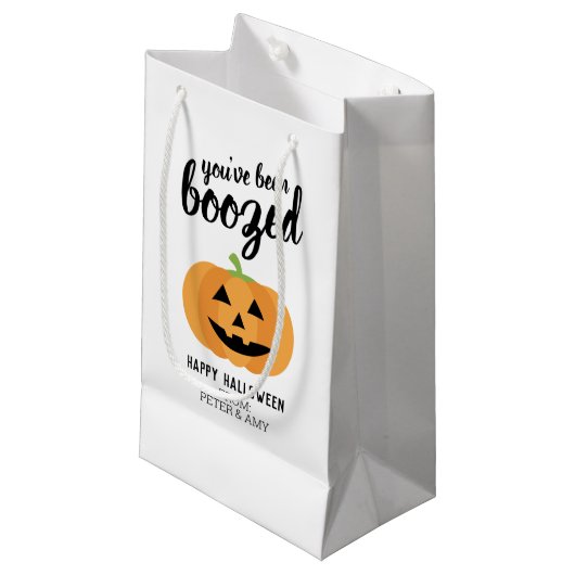 Sie wurden angekurbelt - Kürbiskürbis-Halloween-Pa Kleine Geschenktüte (Vorderseite Schrägansicht)