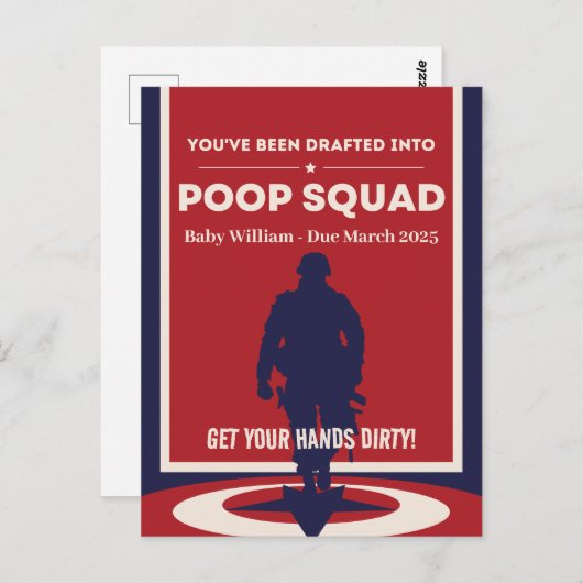 Sie wurden in eine Squad Gekackt - Baby Reveal Postkarte (Vorne/Hinten)