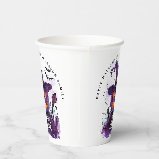 Sie wurden zu einer Lila Kürbishexe eingeladen Pappbecher (Rechts)