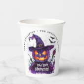Sie wurden zu einer Lila Kürbishexe eingeladen Pappbecher (Vorderseite)