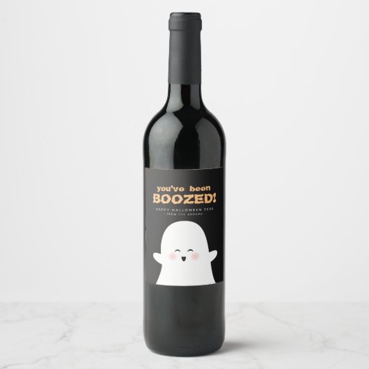 Sie wurden zu Halloween Niedliches Geist-Weinetike Weinetikett (Vorderseite)