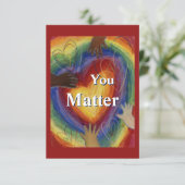 Sie zählen Rainbow Hearts-Mitteilungskarten Dankeskarte (Stehend Vorderseite)