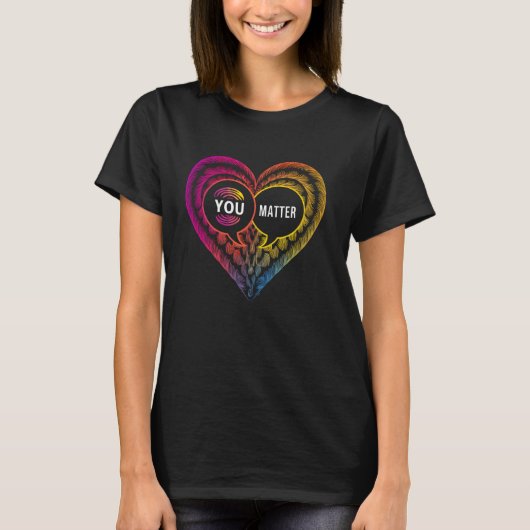 Sie zählen Semicolon Heart Suicide Prevention Awar T-Shirt (Vorderseite)