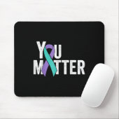 Sie zählen Suizidprävention Aquamarine Lila Awaren Mousepad (Mit Mouse)