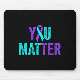 Sie zählen Suizidprävention Aquamarine Lila Awaren Mousepad