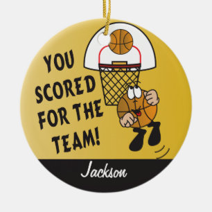 Sie zählten für das Team - Basketball Keramikornament