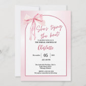 Sie zähmt das Brautparty des "Knot Arch Simple Bow Einladung (Vorderseite)