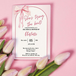 Sie zähmt das Brautparty des "Knot Arch Simple Bow Einladung