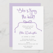 Sie zähmt das Brautparty des Knot Lilac Fun Bow Einladung (Vorne/Hinten)