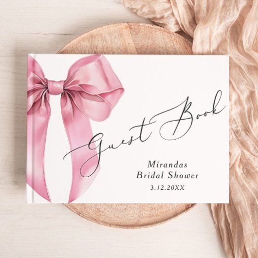 Sie zähmt das Brautparty des Knot-Pink-Bows Gästebuch