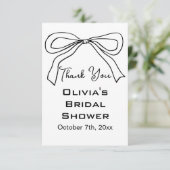 Sie zähmt das Brautparty des Knotens Black Bow Dankeskarte (Stehend Vorderseite)