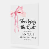 Sie zähmt das Brautparty des Knotens und das Begrü Acrylschild (Winkel)