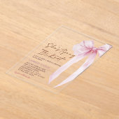 Sie zähmt das Brautparty des unrosa Bowes Acryleinladungen (Ablage )