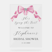 Sie zähmt das Brautparty des unrosa Bowes Acrylschild (Vorderseite)