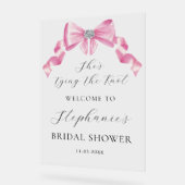 Sie zähmt das Brautparty des unrosa Bowes Acrylschild (Winkel)