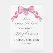 Sie zähmt das Brautparty des unrosa Bowes Acrylschild (Vorderseite)