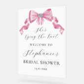 Sie zähmt das Brautparty des unrosa Bowes Acrylschild (Winkel)