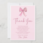 Sie zähmt das Brautparty des unrosa Bowes Dankeskarte (Vorderseite)