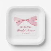 Sie zähmt das Brautparty des unrosa Bowes Pappteller (Vorderseite)
