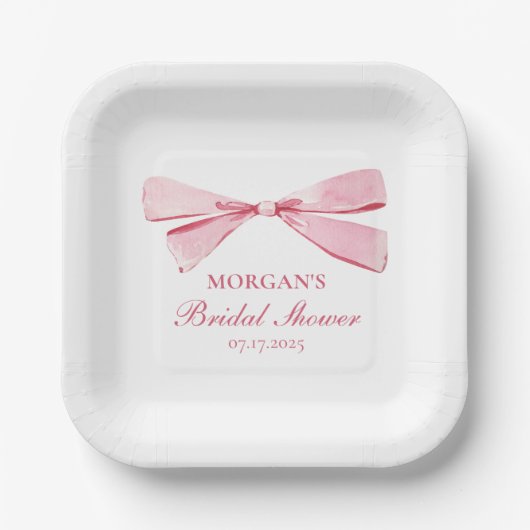 Sie zähmt das Brautparty des unrosa Bowes Pappteller (Vorderseite)