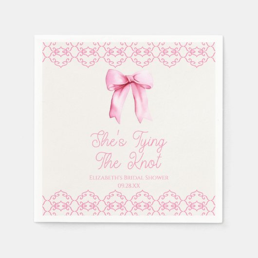 Sie zähmt das Brautparty des unrosa Bowes Serviette (Vorderseite)