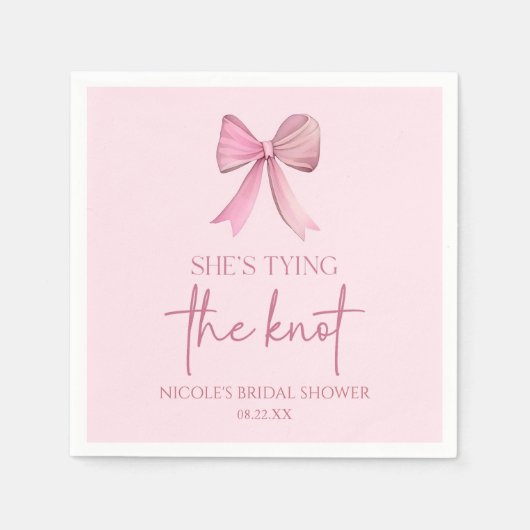 Sie zähmt das Brautparty des unrosa Bowes Serviette (Vorderseite)