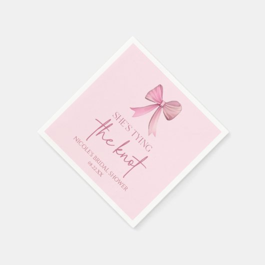 Sie zähmt das Brautparty des unrosa Bowes Serviette (Ecke)