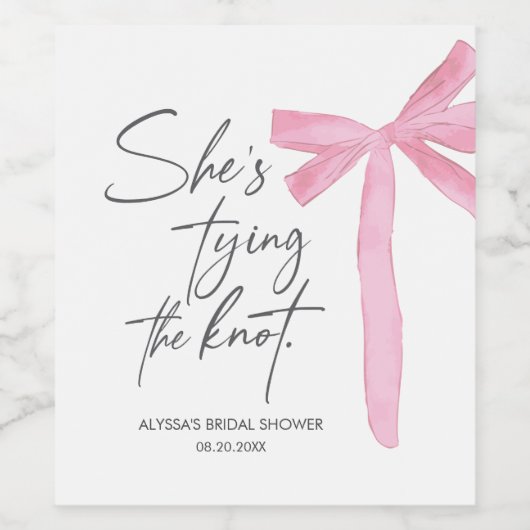 Sie zähmt das Brautparty des unrosa Bowes Weinetikett (Einzelnes Label)