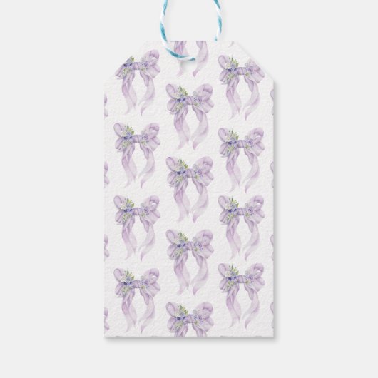 Sie zähmt das Brautparty Lilac Bow Geschenkanhänger (Rückseite)