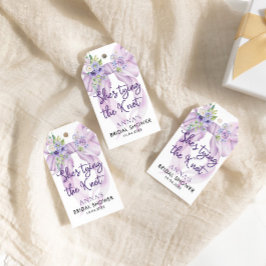 Sie zähmt das Brautparty Lilac Bow Geschenkanhänger