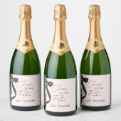 Sie zähmt das Gastgeschenk des Knotens-Brautparty Schaumweinetikett (Flaschen)