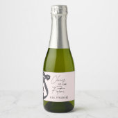 Sie zähmt das Gastgeschenk des Knotens-Brautparty Schaumweinetikett (Vorderseite)