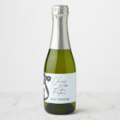 Sie zähmt das Gastgeschenk des Knotens-Brautparty Schaumweinetikett (Vorderseite)