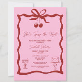 Sie zähmt das rote Brautparty des Knot-Bows Einladung