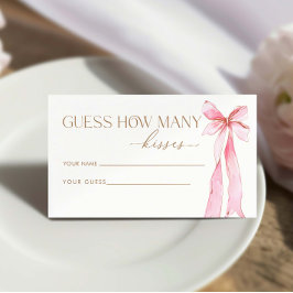 Sie zähmt den Knoten zu schätzen, wie viele Küsse Begleitkarte